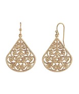 1928 Jewelry Filigree Teardrop Earrings Gold - $368.65 MXN