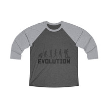 Unisex Evolution Tri-Blend 3,4 Raglan Tee,Hiking, Ape,Human Silhouettes - $33.99+