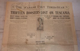 Wabash, IN Daily Times-Star, Feb. 8, 1918 - Hoosiers Died on Sunk SS Tus... - $19.75