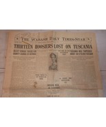 Wabash, IN Daily Times-Star, Feb. 8, 1918 - Hoosiers Died on Sunk SS Tus... - $375.38 MXN