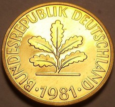 Germany 1981-D 5 Pfennig Proof~Only 90,000 Minted~Minted In Munich~Free ... - $6.75