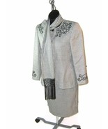 JOHN MEYER Womens VINTAGE HOUNDSTOOTH Suit w/ Scarf Skirt size 6  Jacket... - $40.82 CAD