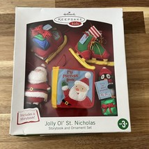 Hallmark Keepsake Kids Jolly Ol&#39; St Nicholas Ornament Story Book Set Brand New - £17.45 GBP