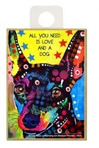 All You Need Is Love And A Dog Min Pin Pop Art NEW Fridge Magnet  2.5x3.5 A60 - £4.64 GBP