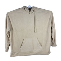 Beige Ribbed Hoodie Sweatshirt 2XL 100% Polyester Pullover With Kangaroo... - £17.73 GBP