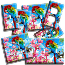 Colorful Tropical Macaw Parrot Orchid Flower Lightswitch Outlet Wall Plate Decor - £14.15 GBP+