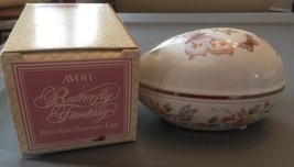 Vintage Collectible 1979 Avon BUTTERFLY FANTASY Porcelain Treasure Egg box - £11.17 GBP
