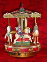 Mr Christmas Holiday Carousel Musical 50 songs 4 horses Merry Go Round 1996 - €56,44 EUR