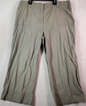 Jones New York Pants Womens Size 16 Green Cotton Flat Front Medium Wash Pockets - £11.98 GBP