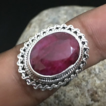 925 Sterling Silver Ruby Handmade Ring SZ H to Y Festive Gift Women RS-1068 - £31.48 GBP