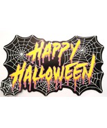 Vtg Eureka Happy Halloween Spider Web Decor 2 Sided Kids Fun Spooky Fall... - $186.58 MXN