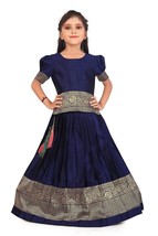 Girls Blue Lehenga Choli Set Traditional Indian Ethnic Wear Kids&#39; Party Outfit - £42.91 GBP