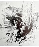 Osprey Nesting Art Print Black &amp; White Birds Of Prey Vintage Nature 1979... - $42.03 CAD