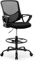 Drafting Chair - Tall Office Chair for Standing Desk, High Work Stool, Counter - £88.69 GBP