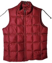 Eddie Bauer Women M Red Puffer Goose Down Cold Winter Weather Vest - £46.69 GBP