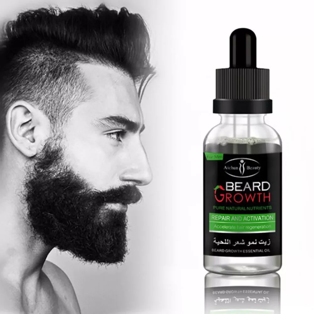 Beard Growth Oil Serum Fast Growing Beard Mustache Facial Hair Grooming ... - $27.34 CAD