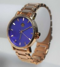 NEW Louis Richard 1435 Women&#39;s Caris Indigo Dial Rose Gold Metal Bracelet Watch - $33.61