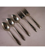 1959 Carlton Silverplate 3 Teaspoons 2 Dessert Forks Mild Wear Set of 5 pcs - £11.02 GBP