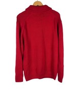 Chaps Ralph Lauren Sweater Medium Red Cowl Neck 100% Cotton Thick Knit F... - £36.48 GBP