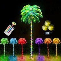 5Ft 189 Leds Colorful Lighted Palm Trees, Artificial Palm Tree Lights With Remot - £134.45 GBP