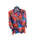 Soft Surroundings Womens Size Large 3/4 sleeve VNeck Multicolor Pullover... - $24.74