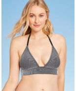 Women Textured Halter Bikini Swimsuit Top -Shade &amp; Shore Black White Str... - $19.20 CAD