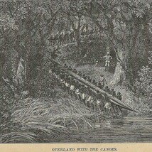 Overland With Canoes Africa 1889 Victorian Print Henry Stanley 1st Edition DWV1B - £10.56 GBP