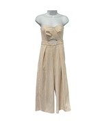 TopShop Cream Gold Yellow Striped Strapless Wide Leg Jumpsuit size 2 NEW... - €40,78 EUR