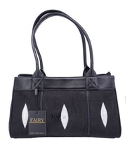 Genuine Stingray Skin Handbag / Shoulder Bag Women Black - £202.15 GBP