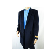 Men 100% Soft Wool 3/4 Length Winter Top Coat Cashmere Feel  #Til-71 Navy Blue image 6