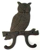 Owl Double Wall Hook Cast Iron 7&quot; x 5.25&quot; With .75&quot; Hook - £8.43 GBP