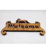 Vintage Welcome Horse Scroll Saw Wood Handcrafted Wall Folk Art Décor Pl... - £9.55 GBP