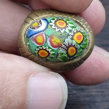 Antico vecchio vetro mosaico gabri vintage con bellissimo anello in otto... - $59.80