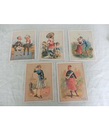 Awesome set of 5 vintage victorian era blank trade cards- Navy, Medicine... - $25.00