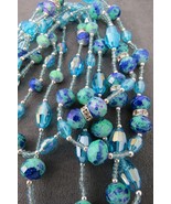 Napier Necklace Multi Strand Glass Beaded Silver Tone 18&quot; Ronelle Rhines... - $29.00