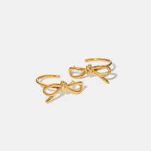 18K Gold-Plated Bow C-Hoop Earrings - $14.86