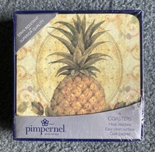 Pimpernel Pineapple Cork Backed Board Collection Coasters 4” Set of 6 NE... - £9.49 GBP