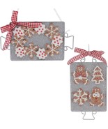 Kurt Adler Gingerbread On Metal Tray Ornaments | Set of 2 - £14.00 GBP