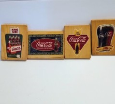 Coca Cola Wooden Wall Plaques with Coke Tab Hangers - £21.75 GBP