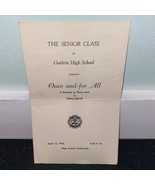 Once and for All Guthrie High School Oklahoma 1956 Program Musical Comedy - €15,41 EUR