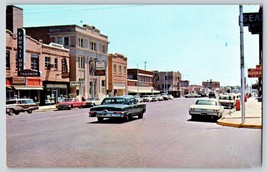 Postcard Downtown Breckenridge Texas First National Bank Drugstores - £3.91 GBP