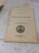 US DEPARTMENT OF AGRICULTURE FARMERS BULLETIN Butter Making On The Farm ... - $189.88 MXN