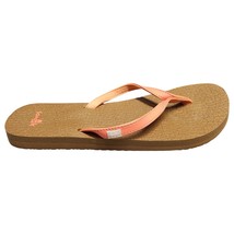 Sanuk Yoga Spree 4 Flip Flops Women Sz 8 Brown Coral Rubber Sole Slip On 1015914 - £14.27 GBP