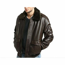 Tanners Avenue men&#39;s Aviator Leather Bomber Jacket - £175.22 GBP