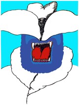 1732 Vampire mouth light blue background quality Poster.Decorative Art.Decor - £13.15 GBP+