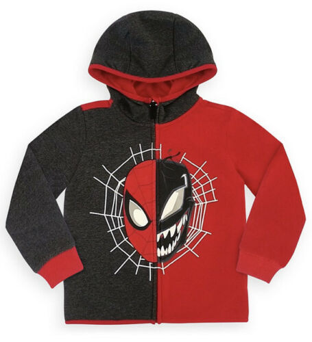 Spider-Man and Venom Zip Black and Red Hoodie for Boys Size 3 Toddler - £17.42 GBP