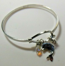 Signed SU CZ CH Silver Dolphin Bracelet - £32.56 GBP