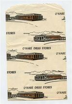 O'Hare Drug Stores Paper Bag O'Hare Field Airport Chicago Illinois 1950's - $27.72
