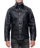 Leather Motorcycle Shirt Mens Classic Top Grain Premium Leather Shirt Black - $1,974.98 MXN