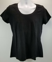 Heart &amp; Hips Woman Black Short Sleeve Shirt Cotton Spandex 3X Grande - £6.30 GBP